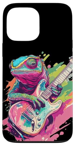 Lebendiges Chamäleon mit coolem E-Gitarrenkostüm Hülle für iPhone 13 Pro Max Lebendiges Chamäleon mit coolem E-Gitarrenkostüm Hülle für iPhone 13 Pro Max von Rocking Chameleon