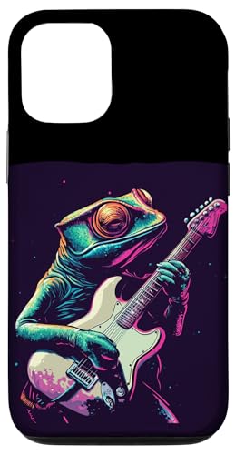 Lustiges Gitarren-Chamäleon-Kostüm für Schaukel-Eidechsenliebhaber Hülle für iPhone 12/12 Pro Lustiges Gitarren-Chamäleon-Kostüm für Schaukel-Eidechsenliebhaber Hülle für iPhone 12/12 Pro von Rocking Chameleon