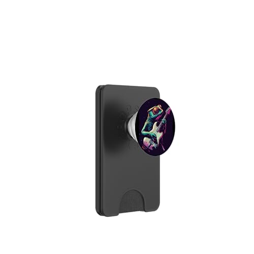 Lustiges Gitarren-Chamäleon-Kostüm für Schaukel-Eidechsenliebhaber PopSockets PopWallet für MagSafe Lustiges Gitarren-Chamäleon-Kostüm für Schaukel-Eidechsenliebhaber PopSockets PopWallet für MagSafe von Rocking Chameleon