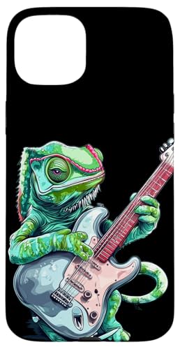 Rocking E-Gitarre Kostüm mit Chamäleon Reptil Hülle für iPhone 15 Plus Rocking E-Gitarre Kostüm mit Chamäleon Reptil Hülle für iPhone 15 Plus von Rocking Chameleon