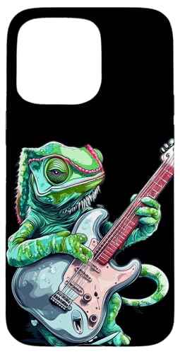 Rocking E-Gitarre Kostüm mit Chamäleon Reptil Hülle für iPhone 15 Pro Max Rocking E-Gitarre Kostüm mit Chamäleon Reptil Hülle für iPhone 15 Pro Max von Rocking Chameleon