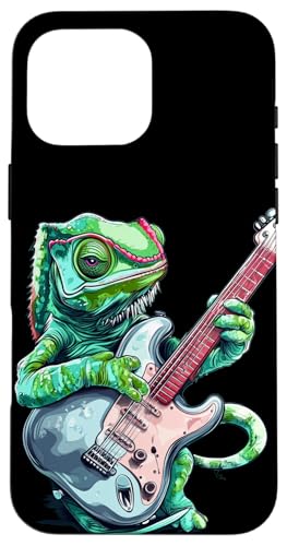 Rocking E-Gitarre Kostüm mit Chamäleon Reptil Hülle für iPhone 16 Pro Max Rocking E-Gitarre Kostüm mit Chamäleon Reptil Hülle für iPhone 16 Pro Max von Rocking Chameleon
