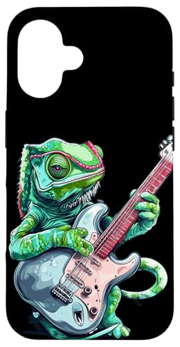 Rocking E-Gitarre Kostüm mit Chamäleon Reptil Hülle für iPhone 16 Rocking E-Gitarre Kostüm mit Chamäleon Reptil Hülle für iPhone 16 von Rocking Chameleon