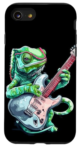 Rocking E-Gitarre Kostüm mit Chamäleon Reptil Hülle für iPhone SE (2020) / 7 / 8 von Rocking Chameleon