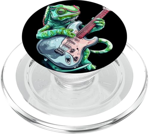 Rocking E-Gitarre Kostüm mit Chamäleon Reptil PopSockets PopGrip für MagSafe Rocking E-Gitarre Kostüm mit Chamäleon Reptil PopSockets PopGrip für MagSafe von Rocking Chameleon
