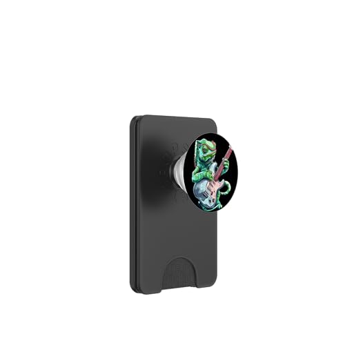 Rocking E-Gitarre Kostüm mit Chamäleon Reptil PopSockets PopWallet für MagSafe Rocking E-Gitarre Kostüm mit Chamäleon Reptil PopSockets PopWallet für MagSafe von Rocking Chameleon