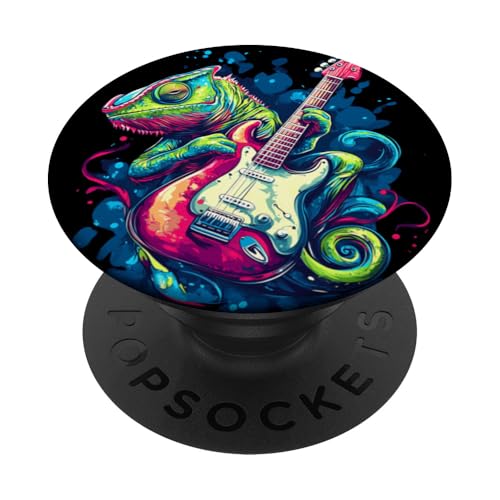 Schöne Chamäleon-Farben und tolles Gitarren-Outfit PopSockets Klebender PopGrip Schöne Chamäleon-Farben und tolles Gitarren-Outfit PopSockets Klebender PopGrip von Rocking Chameleon