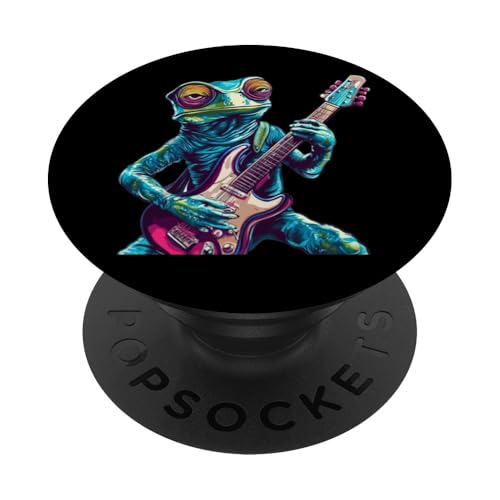 Tolles Chamäleon-Kostüm mit Rockgitarre PopSockets Klebender PopGrip Tolles Chamäleon-Kostüm mit Rockgitarre PopSockets Klebender PopGrip von Rocking Chameleon