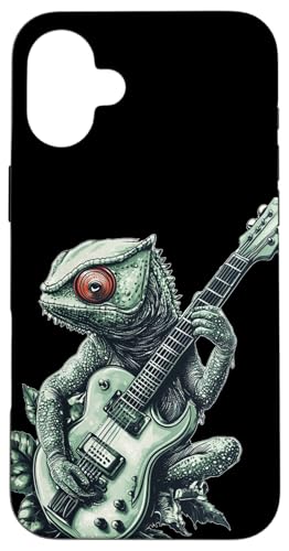Weißes Chamäleon mit E-Gitarre Kostüm Hülle für iPhone 16 Plus Weißes Chamäleon mit E-Gitarre Kostüm Hülle für iPhone 16 Plus von Rocking Chameleon