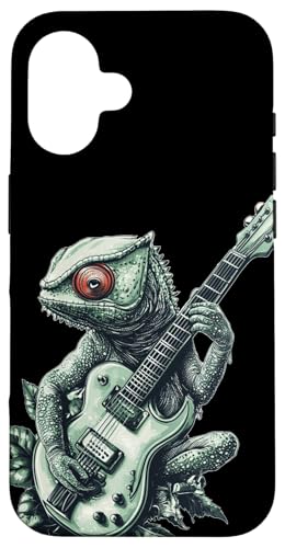 Weißes Chamäleon mit E-Gitarre Kostüm Hülle für iPhone 16 Weißes Chamäleon mit E-Gitarre Kostüm Hülle für iPhone 16 von Rocking Chameleon