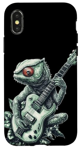 Weißes Chamäleon mit E-Gitarre Kostüm Hülle für iPhone X/XS Weißes Chamäleon mit E-Gitarre Kostüm Hülle für iPhone X/XS von Rocking Chameleon