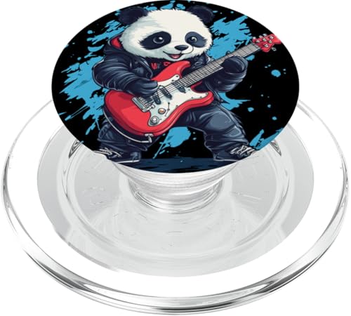 Elektrische Vibes von einem lustigen Panda für Gitarrenliebhaber PopSockets PopGrip für MagSafe Elektrische Vibes von einem lustigen Panda für Gitarrenliebhaber PopSockets PopGrip für MagSafe von Rocking Panda