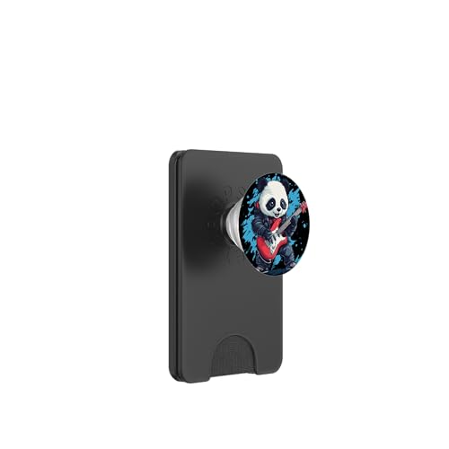 Elektrische Vibes von einem lustigen Panda für Gitarrenliebhaber PopSockets PopWallet für MagSafe Elektrische Vibes von einem lustigen Panda für Gitarrenliebhaber PopSockets PopWallet für MagSafe von Rocking Panda