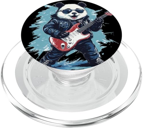 Gitarren-Panda-Kostüm für rockige Pandas-Liebhaber PopSockets PopGrip für MagSafe Gitarren-Panda-Kostüm für rockige Pandas-Liebhaber PopSockets PopGrip für MagSafe von Rocking Panda