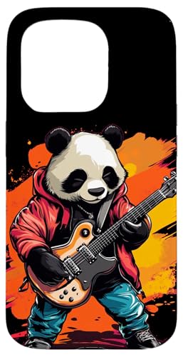 Lebendige Grafik mit Panda und E-Gitarre Hülle für iPhone 15 Pro Lebendige Grafik mit Panda und E-Gitarre Hülle für iPhone 15 Pro von Rocking Panda