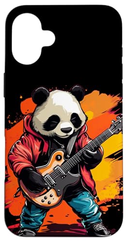 Lebendige Grafik mit Panda und E-Gitarre Hülle für iPhone 16 Plus Lebendige Grafik mit Panda und E-Gitarre Hülle für iPhone 16 Plus von Rocking Panda