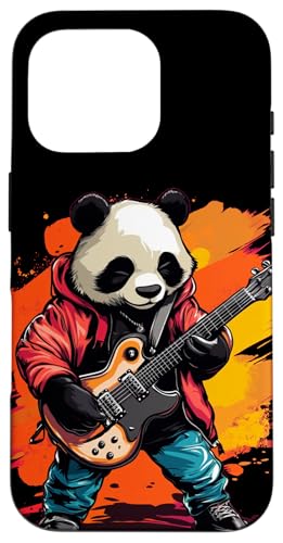 Lebendige Grafik mit Panda und E-Gitarre Hülle für iPhone 16 Pro Lebendige Grafik mit Panda und E-Gitarre Hülle für iPhone 16 Pro von Rocking Panda