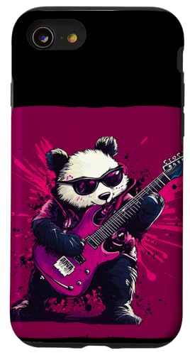 Lustige Gitarre bewegt sich von einem Panda Pro Hülle für iPhone SE (2020) / 7 / 8 von Rocking Panda