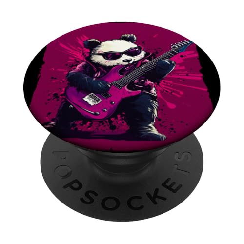 Lustige Gitarre bewegt sich von einem Panda Pro PopSockets Klebender PopGrip Lustige Gitarre bewegt sich von einem Panda Pro PopSockets Klebender PopGrip von Rocking Panda