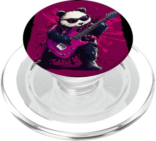 Lustige Gitarre bewegt sich von einem Panda Pro PopSockets PopGrip für MagSafe Lustige Gitarre bewegt sich von einem Panda Pro PopSockets PopGrip für MagSafe von Rocking Panda