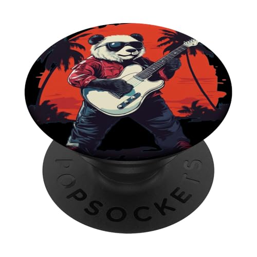 Palmen-Panda mit cooler E-Gitarre und Sonnenbrille PopSockets Klebender PopGrip Palmen-Panda mit cooler E-Gitarre und Sonnenbrille PopSockets Klebender PopGrip von Rocking Panda