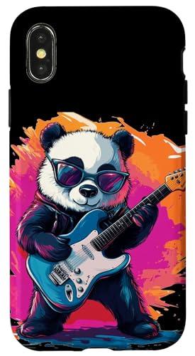 Tolle Farben mit lustigem Panda-Kostüm für E-Gitarre Hülle für iPhone X/XS Tolle Farben mit lustigem Panda-Kostüm für E-Gitarre Hülle für iPhone X/XS von Rocking Panda