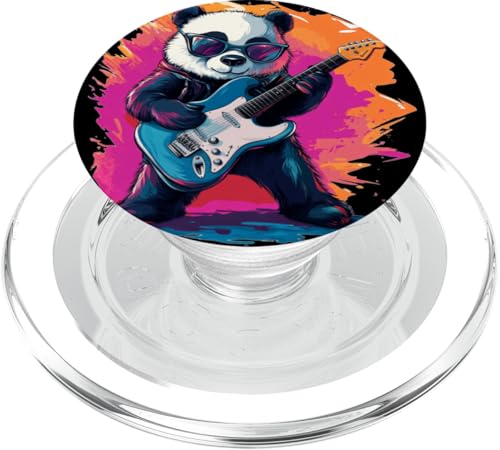 Tolle Farben mit lustigem Panda-Kostüm für E-Gitarre PopSockets PopGrip für MagSafe Tolle Farben mit lustigem Panda-Kostüm für E-Gitarre PopSockets PopGrip für MagSafe von Rocking Panda