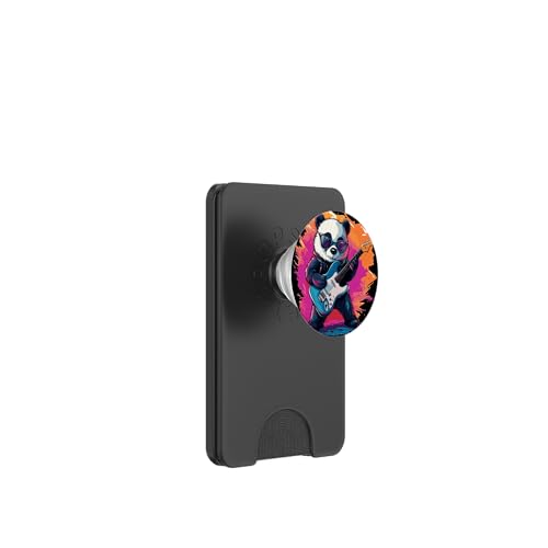 Tolle Farben mit lustigem Panda-Kostüm für E-Gitarre PopSockets PopWallet für MagSafe Tolle Farben mit lustigem Panda-Kostüm für E-Gitarre PopSockets PopWallet für MagSafe von Rocking Panda