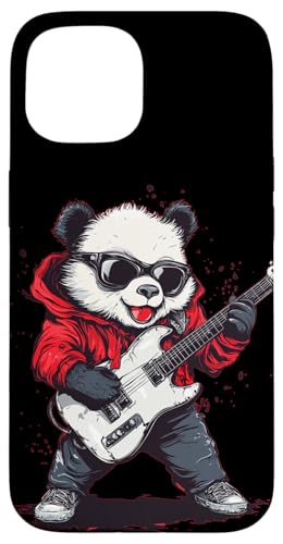 Tolles Panda mit coolem E-Gitarrenkostüm Hülle für iPhone 15 Tolles Panda mit coolem E-Gitarrenkostüm Hülle für iPhone 15 von Rocking Panda