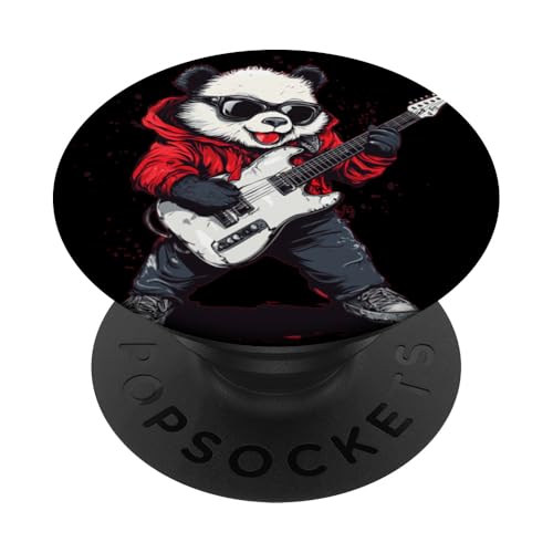 Tolles Panda mit coolem E-Gitarrenkostüm PopSockets Klebender PopGrip Tolles Panda mit coolem E-Gitarrenkostüm PopSockets Klebender PopGrip von Rocking Panda