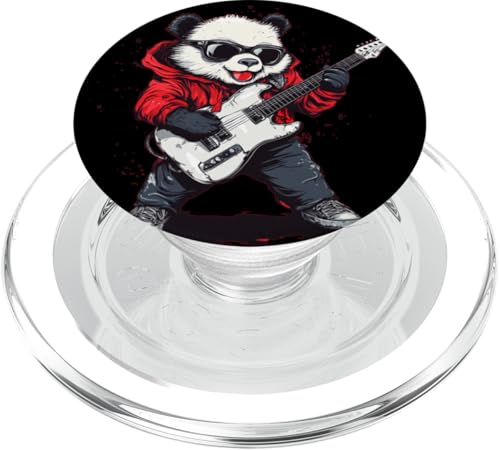 Tolles Panda mit coolem E-Gitarrenkostüm PopSockets PopGrip für MagSafe Tolles Panda mit coolem E-Gitarrenkostüm PopSockets PopGrip für MagSafe von Rocking Panda