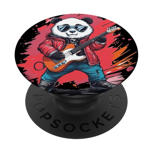 Tolles Rockstar Panda Kostüm mit E-Gitarre PopSockets Klebender PopGrip Tolles Rockstar Panda Kostüm mit E-Gitarre PopSockets Klebender PopGrip von Rocking Panda