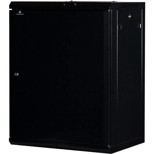 Rockstable 15HE Netzwerkschrank, Serverschrank - 19 Zoll Wandmontage - (BxTxH) 600x440x770mm mit Stahltür - Schwarz - Abschließbar - Vormontiert - Traglast 60kg von Rockstable