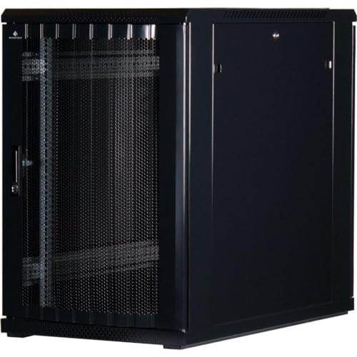 Rockstable 18HE 19 Zoll Serverschrank Netzwerkschrank (BxTxH) 600x1000x900mm mit Gitternetztüren - Türanschlag wechselbar - Türen und Seitenwände abnehmbar und verschließbar - Schwarz (RAL 9005) von Rockstable