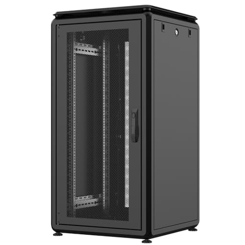 Rockstable 22HE 19 Zoll 600x600x1139mm (BxTxH) Serverschrank | Netzwerkschrank Glastür - Premium Line von Rockstable