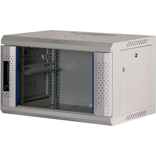 Rockstable 6HE Netzwerkschrank, Serverschrank - 19 Zoll Wandmontage - (BxTxH) 600x440x370mm mit Glastür - Weiß - Abschließbar - Vormontiert - Traglast 60kg von Rockstable