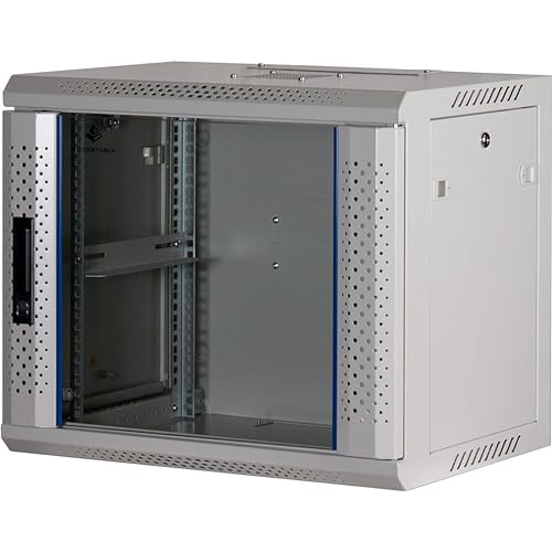 Rockstable 9HE Netzwerkschrank, Serverschrank - 19 Zoll Wandmontage - (BxTxH) 600x440x503mm mit Glastür - Weiß - Abschließbar - Vormontiert - Traglast 60kg von Rockstable