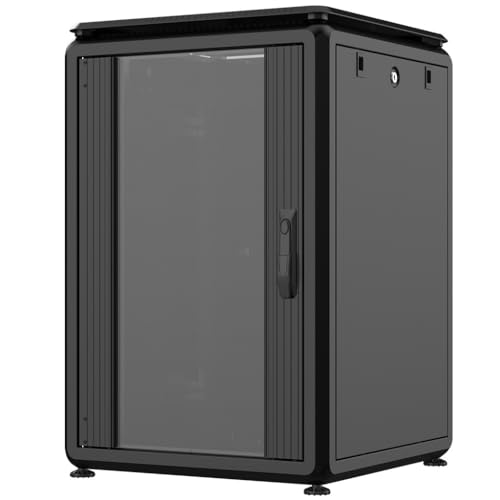 Rockstable16HE 19 Zoll 600x600x872mm (BxTxH) Serverschrank | Netzwerkschrank Glastür - Premium Line von Rockstable