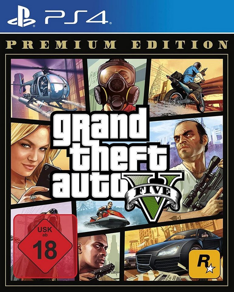 Grand Theft Auto V (5) Premium Edition PS4 Spiel PlayStation 4 von Rockstar Games