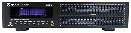 Rockville req42-b schwarz 48,3 cm Rack Mount 2 x 21 Band Equalizer W/Spektrumanalysator von Rockville