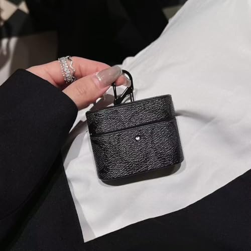 Luxuriöse Barrel-förmige Bluetooth-Kopfhörer-Schutzhülle mit Karabiner-Clip, harte Schutzhülle, Rundumschutz, 4 Farben (Beige, Hellbraun, Dunkelbraun, Schwarz) (Schwarz, Airpods Pro/Pro) von Rocky Green