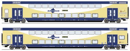 Roco 6200106 H0 2er-Set Doppelstockwagen der metronom 2. Klasse DBpza von Roco