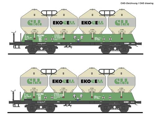 Roco 77006 H0 2er-Set Silowagen der ZSSK von Roco