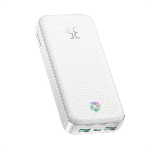Rocoren Power Bank, 35W Powerbank klein Aber stark 20000mAh USB C Input&Output, PD3.0 QC4.0 PPS Externer Handyakkus, Kompatibel mit MacBook Air, iPhone, Samsung Galaxy, iPad - Weiß von Rocoren