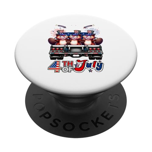 4. Juli US-Flagge Drei süße Biber auf Picktruck PopSockets Klebender PopGrip 4. Juli US-Flagge Drei süße Biber auf Picktruck PopSockets Klebender PopGrip von Rodent 4th Of July Costume