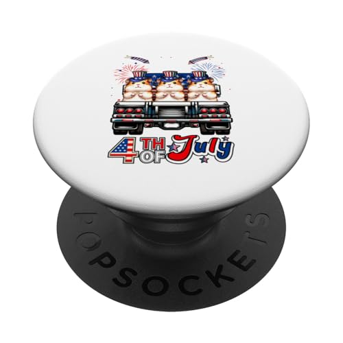 4. Juli US-Flagge Drei süße Hamster auf Picktruck PopSockets Klebender PopGrip 4. Juli US-Flagge Drei süße Hamster auf Picktruck PopSockets Klebender PopGrip von Rodent 4th Of July Costume