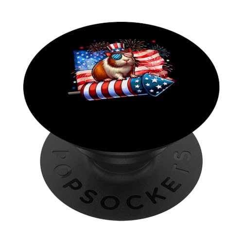 Guinea Pig Sunglasses On Firecracker 4th July US Flag PopSockets Klebender PopGrip Guinea Pig Sunglasses On Firecracker 4th July US Flag PopSockets Klebender PopGrip von Rodent 4th Of July Costume