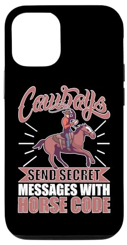 Cowboys senden geheime Nachrichten mit Pferdecode Hülle für iPhone 12/12 Pro von Rodeo And Western Country Designs