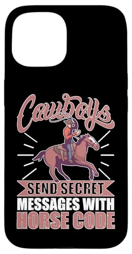 Cowboys senden geheime Nachrichten mit Pferdecode Hülle für iPhone 15 Cowboys senden geheime Nachrichten mit Pferdecode Hülle für iPhone 15 von Rodeo And Western Country Designs