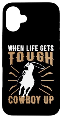 Wenn das Leben hart wird, Cowboy bereit für Rodeo Hülle für iPhone 16 Plus Wenn das Leben hart wird, Cowboy bereit für Rodeo Hülle für iPhone 16 Plus von Rodeo And Western Country Designs